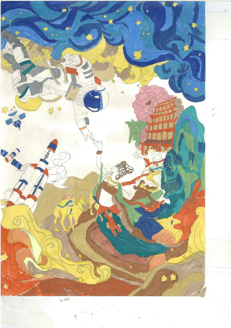 图为来自云南的杨诗钰创作的绘画作品《梦想联动》。.png