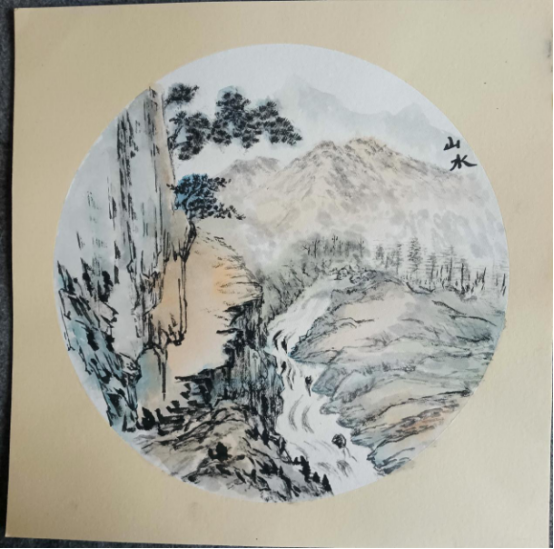 图为来自甘肃的刘浠创作的绘画作品《山水》。.png