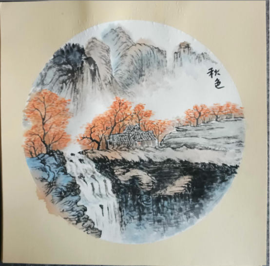 图为来自甘肃的韩馨雯创作的绘画作品《秋色》。.png