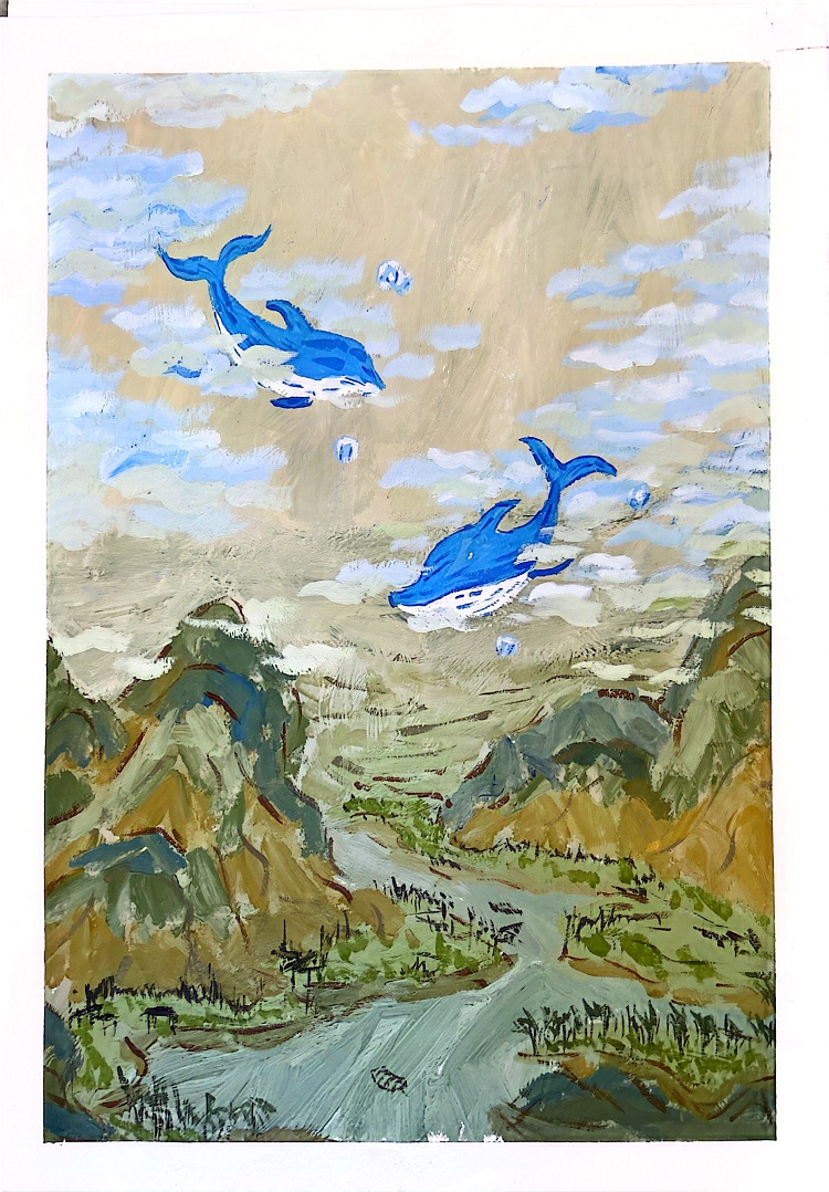 图为来自河北的尤炯月创作的绘画作品《自由穿梭》。.jpg