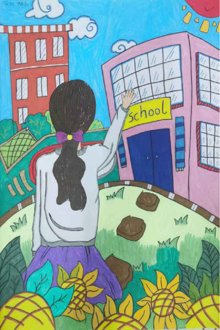 图为来自甘肃的梁仙仙创作的绘画作品《小小心愿》。.png