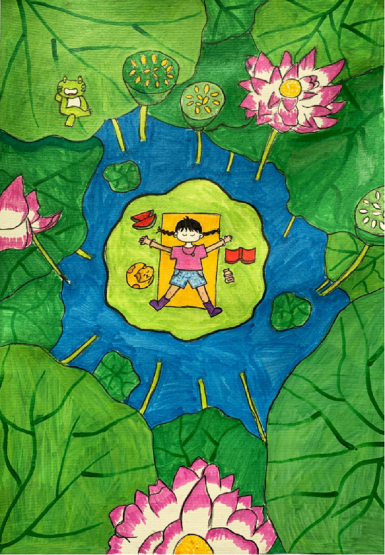 图为来自辽宁的张雅婷创作的绘画作品《午后》。.png