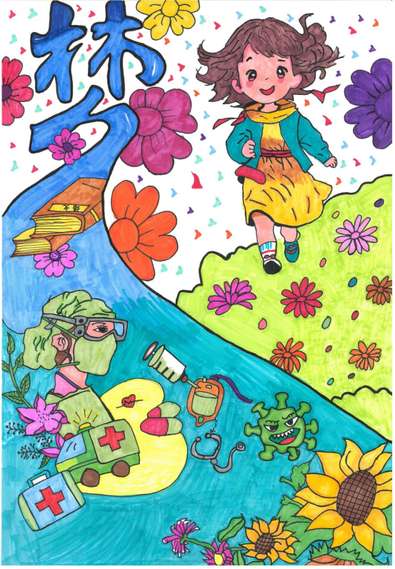 图为来自昆明的王梓璇创作的绘画作品《梦想启航》。.png